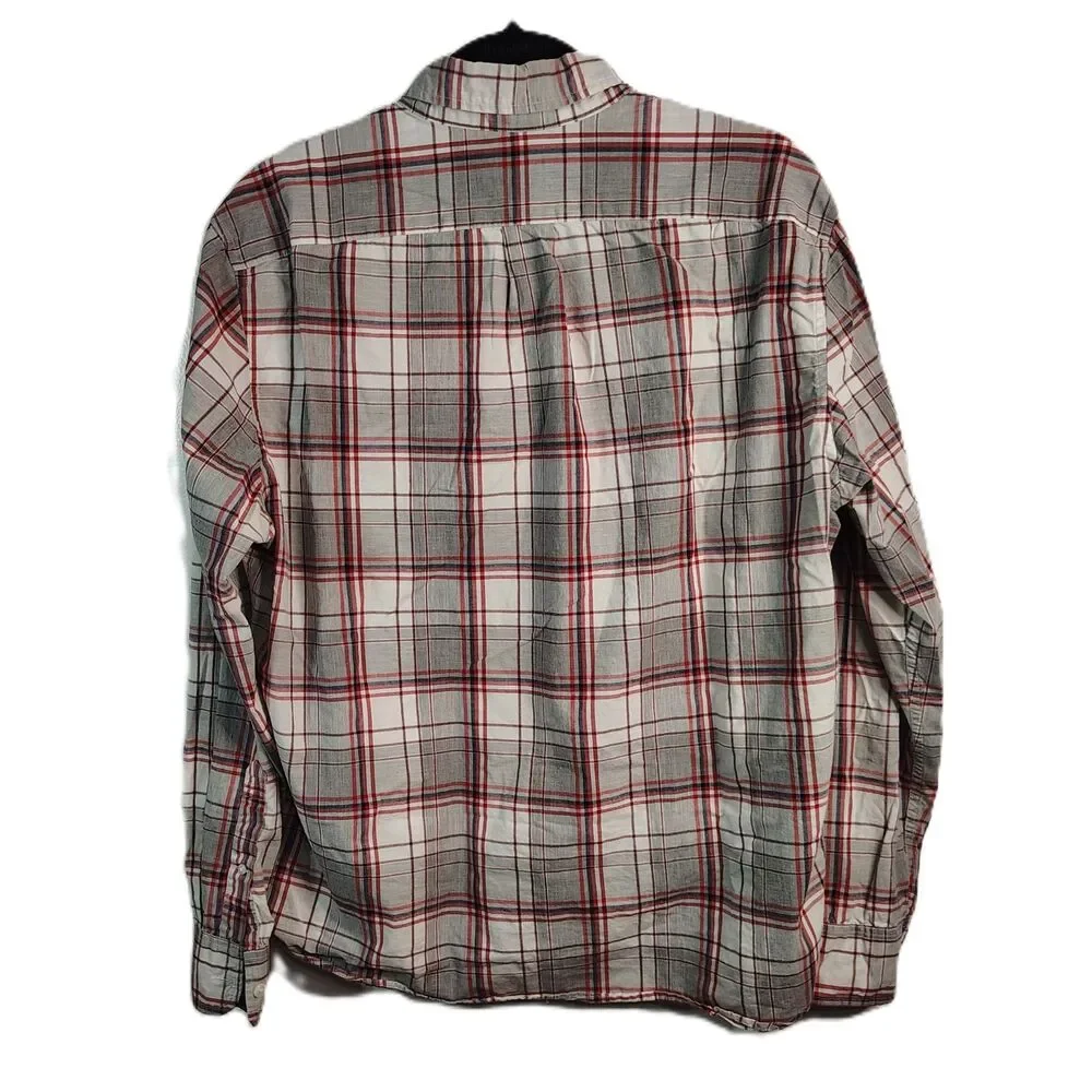 J.CREW Cotton Plaid Slim Fit Button-Down Shirt Men's Large Long Sleeve Casual